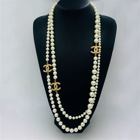 chanel costume jewellery australia|Chanel long necklace with pearls.